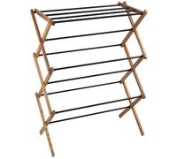 KADAX Séchoir sur pied en bois à monter soi-même, étendoir à linge tour pliable avec 7m² de surface de séchage, étendoir à linge en bois, séchoir peu encombrant (73x97cm)