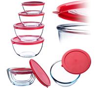 KADAX Set de bols en verre avec couvercle, bol résistant à la chaleur pour le four
