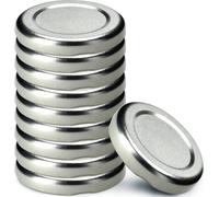 KADAX Set de couvercles de bocaux en métal "Falla", avec 4 dents d'encliquetage, argent, 43 mm, 10 pièces