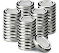 KADAX Set de couvercles de bocaux en métal "Falla", avec 4 dents d'encliquetage, argent, 43 mm, 50 pièces