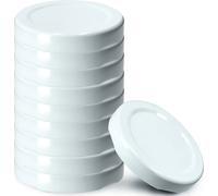 KADAX Set de couvercles de bocaux en métal "Falla", avec 4 dents d'encliquetage, blanc, 43 mm, 10 pièces