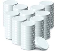 KADAX Set de couvercles de bocaux en métal "Falla", avec 4 dents d'encliquetage, blanc, 43 mm, 100 pièces