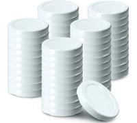 KADAX Set de couvercles de bocaux en métal "Falla", avec 4 dents d'encliquetage, blanc, 43 mm, 50 pièces