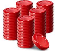 KADAX Set de couvercles de bocaux en métal "Falla", avec 4 dents d'encliquetage, rouge, 43 mm, 50 pièces