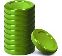 KADAX Set de couvercles de bocaux en métal "Falla", avec 4 dents d'encliquetage, vert, 43 mm, 10 pièces