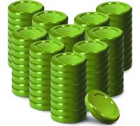 KADAX Set de couvercles de bocaux en métal "Falla", avec 4 dents d'encliquetage, vert, 43 mm, 100 pièces