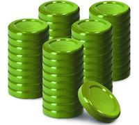 KADAX Set de couvercles de bocaux en métal "Falla", avec 4 dents d'encliquetage, vert, 43 mm, 50 pièces