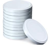 KADAX Set de couvercles de bocaux en métal "Valsta", avec 4 dents d'encliquetage, blanc, 66 mm, 10 pièces