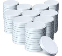 KADAX Set de couvercles de bocaux en métal "Valsta", avec 4 dents d'encliquetage, blanc, 66 mm, 100 pièces
