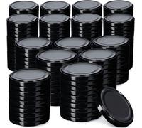 KADAX Set de couvercles de bocaux en métal "Valsta", avec 4 dents d'encliquetage, noir, 66 mm, 200 pièces