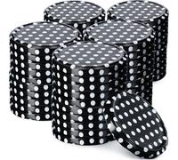 KADAX Set de couvercles de bocaux en métal "Valsta", avec 4 dents d'encliquetage, noir à pois, 66 mm, 50 pièces