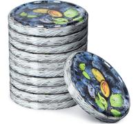 KADAX Set de couvercles de bocaux en métal "Valsta", avec 4 dents d'encliquetage, prunes, 66 mm, 10 pièces