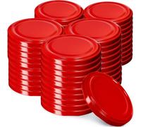 KADAX Set de couvercles de bocaux en métal "Valsta", avec 4 dents d'encliquetage, rouge, 66 mm, 50 pièces