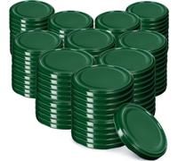 KADAX Set de couvercles de bocaux en métal "Valsta", avec 4 dents d'encliquetage, vert, 66 mm, 100 pièces