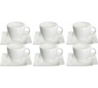 KADAX sets de couverts de cuisine "Avio", Set de tasses à café, Parois épaisses, White ta, 12 tasses
