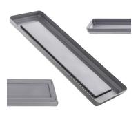 KADAX Soucoupe de 30 cm pour jardinière rectangulaire, en plastique, soucoupe de pot de fleurs, soucoupe pour jardinière de balcon, dessous de plantes (gris)