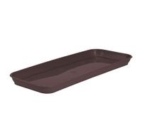 KADAX Soucoupe rectangulaire en plastique pour jardinière Evron - 40 cm - Pour jardinière de balcon - Marron