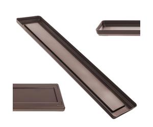 KADAX Sous-plat 50 cm pour jardinière, sous-plat rectangulaire en plastique pour fleurs, sous-pot pour jardinière de balcon, sous-pot pour plantes (Marron)