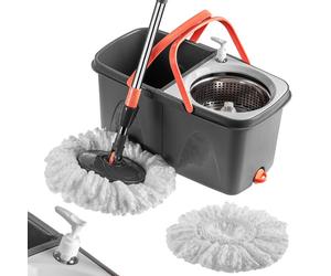 KADAX Spin Mop avec seau 18L Presse-nettoyage Distributeur rond