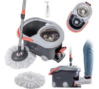 KADAX Spin Mop avec seau sur roulettes 128 cm Gris
