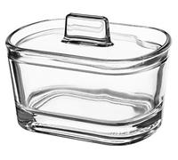 KADAX Sucrier, sucrier en verre, pot à épices avec couvercle ergonomique, récipient en verre transparent pour le sucre, pot à épices avec base renforcée, sucrier avec anse (ovale)