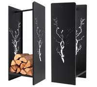 KADAX Range Buche, Etagere Interieure pour Buches de Cheminee, Rangement Elegant et Pratique pour Organiser vos Bois de Chauffage (Noir, 31 x 36 x 91 cm)