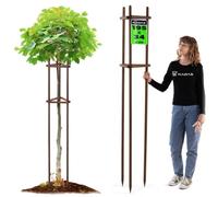 KADAX Support d'arbre 195 cm en bois robuste, piquet d'arbre pour fixer en toute sécurité les jeunes arbres et arbustes, support de plantes à trois pieds en bois de hêtre pour le jardin