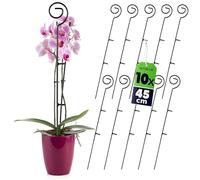 KADAX Support de Fleurs, 10 pièces, Support de Plantes en Acier, Hauteur: 50 cm, tiges de Support décoratives pour orchidées, Fleurs, Plantes, Plantes d'intérieur, Pot de Fleurs (Spirale)