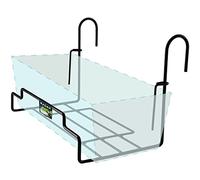 KADAX Support de pot de fleurs universel, pratique et élégant pour balustrade, balcon, terrasse, jardinière, intérieur et extérieur, support de plantes, acier, noir