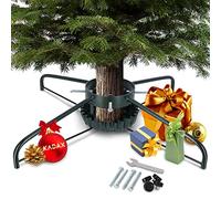 KADAX Support de sapin de Noël en acier pour arbre de Noël stable avec bol d'eau, support de sapin avec système de plaques oscillantes, différentes tailles (largeur : 73 cm, vert)