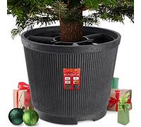 KADAX Support de sapin de Noël, en plastique recyclé, pour un vrai arbre, pied de sapin (hauteur de l'arbre jusqu'à 250 cm / graphite)