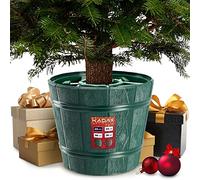 KADAX Support de sapin de Noël, support en plastique pour sapin de fêtes, base robuste avec réservoir d'eau pour véritable sapin de Noël, support décoratif (24,5 cm, vert)