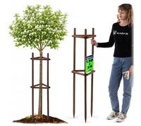 KADAX Support pour arbre de 130 cm en bois robuste, pieu d'arbre pour la fixation sûre des jeunes arbres et arbustes, support pour plantes à trois pieds en bois de hêtre pour jardin