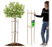 KADAX Support pour arbre de 130 cm en bois robuste, pieu d'arbre pour la fixation sûre des jeunes arbres et arbustes, support pour plantes à trois pieds en bois de hêtre pour jardin
