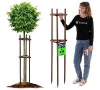 KADAX Support pour arbre de 150 cm en bois robuste, pieu d'arbre pour la fixation sûre des jeunes arbres & arbustes, support pour plantes à trois pieds en bois de hêtre pour jardin