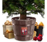 KADAX Support pour sapin de Noël, en plastique, disponible en deux versions de couleur, support en plastique pour un sapin de Noël, hauteur de l'arbre jusqu'à 280 cm/marron