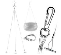 KADAX Suspension pour plantes en métal à 3 torons, corde suspendue pour pot de fleurs, chaîne de suspension (argenté, 55 cm)