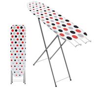 KADAX Table à Repasser 104 x 30 cm, Planche Pliable avec Housse en Coton Amovible, Support pour Fer, Pieds Antidérapants et Hauteur Réglable (Blanc)
