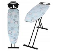 KADAX Table à Repasser 120 x 38 cm, Planche à Repasser Pliable avec Housse en Coton, Support pour Fer, Pieds Antidérapants et Hauteur Réglable (Bleu)