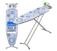 KADAX Table à Repasser Pliable 120 x 38 cm, Planche à Repasser Ergonomique avec Housse en Coton et Pieds Ajustables pour Un Repassage Efficace (Bleu)