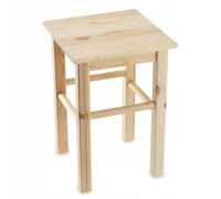 KADAX Tabouret en Bois de Pin Naturel, Élégante Chaise pour Ajouter Une Touche de Charme (Carré)