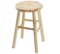 KADAX Tabouret en Bois de Pin Naturel, Élégante Chaise pour Ajouter Une Touche de Charme Rustique à Votre Décoration (Rond)