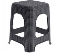 KADAX Tabouret en Plastique à l'Élégant Effet Rotin, Marchepied doté de Pieds (Anthracite)