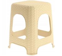 KADAX Tabouret en Plastique à l'Élégant Effet Rotin, Marchepied doté de Pieds (Beige)