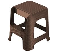 KADAX Tabouret en plastique recyclé - Charge maximale : 160 kg - Avec pieds antidérapants - Tabouret de salle de bain à marches - Tabouret léger (marron)