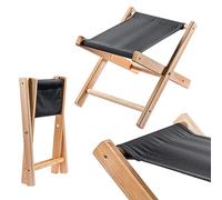 KADAX Tabouret pliant - 40 x 31 x 31 cm - En bois - Charge maximale : 100 kg - Pour jardin, balcon, terrasse et camping - Noir