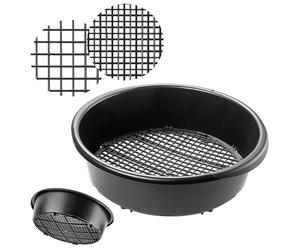 KADAX Tamis de jardin réglable en plastique, rond, pour sable, compost, terre et pierres, avec réglage manuel du tamis (rond)