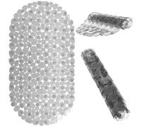 KADAX Tapis de bain antidérapant, 67 x 36 cm, en PVC, avec ventouses pour une fixation sûre, tapis antidérapant pour baignoire et douche (transparent)
