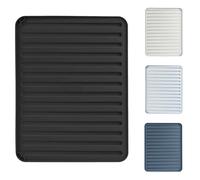 KADAX Tapis d'égouttement pour vaisselle, tapis de séchage plat avec drainage 40 x 30 cm, tapis de drainage pour verrerie, tapis de séchage pour cuisine (noir), K9452