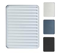 KADAX Tapis d'égouttement pour vaisselle, tapis de séchage plat avec drainage 40 x 30 cm, tapis de drainage pour verrerie, tapis d'égouttement pour cuisine (gris clair), K9452